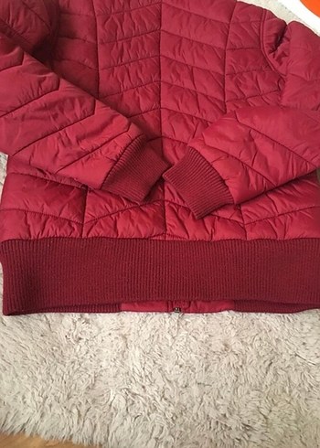 Bordo Fermuarlı Kadın Kışlık mont - Görsel 6