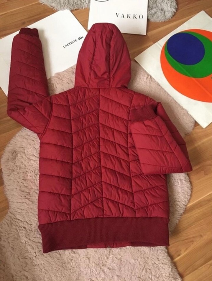 Bordo Fermuarlı Kadın Kışlık mont - Görsel 3