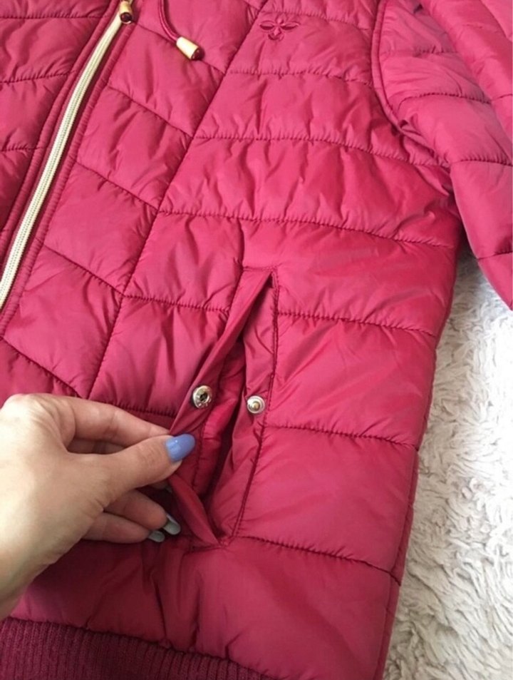 Bordo Fermuarlı Kadın Kışlık mont - Görsel 5