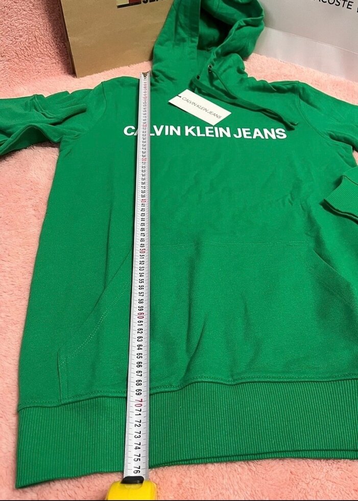 Yeşil Kapüşonlu Sweatshirt Calvin klein - Görsel 2