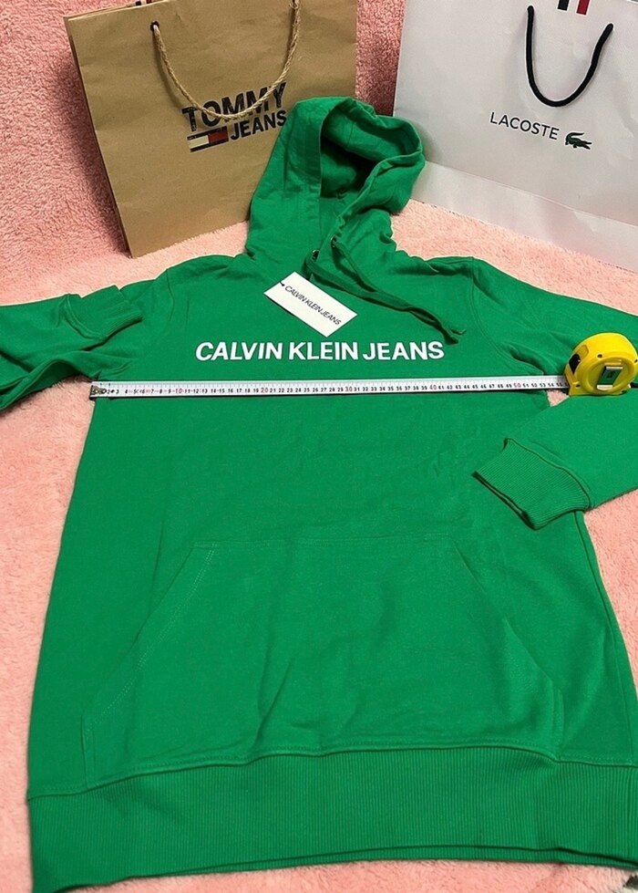 Yeşil Kapüşonlu Sweatshirt Calvin klein - Görsel 3