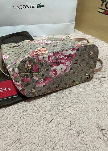 Bohem Çiçek Desenli Gri Kadın Çanta - Görsel 2