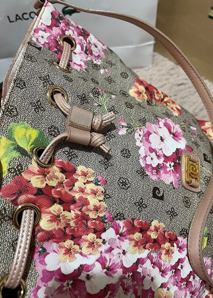 Bohem Çiçek Desenli Gri Kadın Çanta - Görsel 5