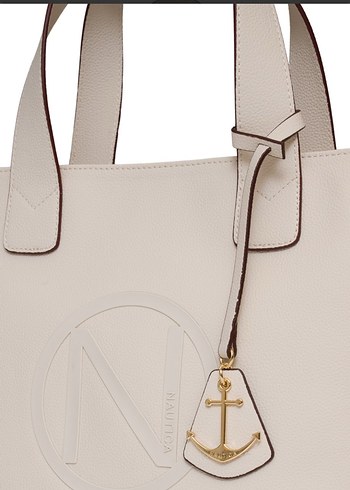 Bej Deri Fermuarlı Kadın Tote Çanta - Görsel 3