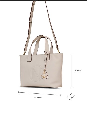 Bej Deri Fermuarlı Kadın Tote Çanta - Görsel 7