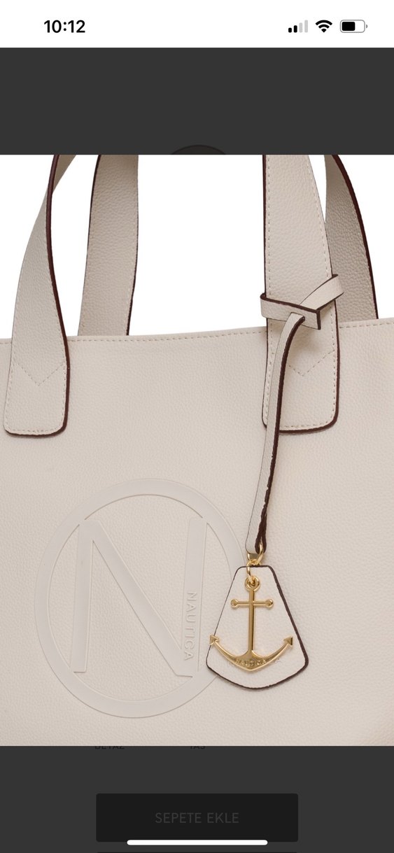 Bej Deri Fermuarlı Kadın Tote Çanta - Görsel 3