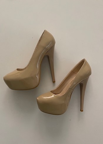 Bej Platform Topuklu Ayakkabı - Görsel 5