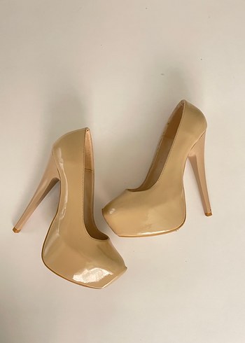 Bej Platform Topuklu Ayakkabı - Görsel 2