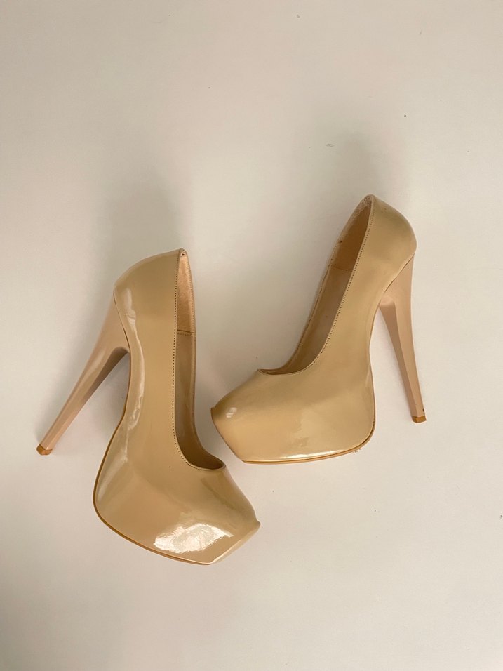 Bej Platform Topuklu Ayakkabı - Görsel 2