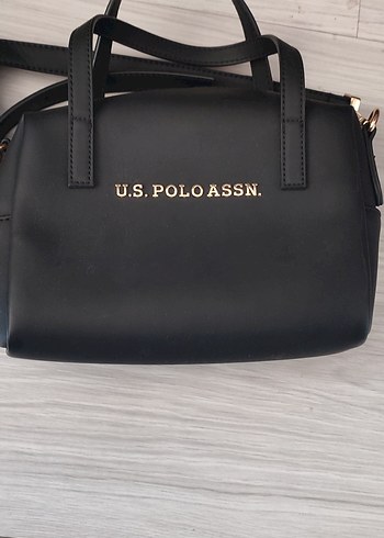 U.S. Polo Assn. Kadın Siyah Deri Çanta