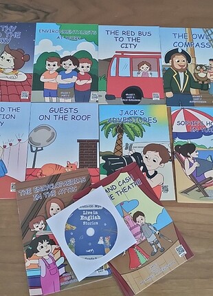10 Adet İngilizce Hikaye Kitabı ve Cd