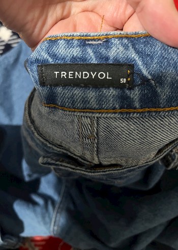 Kadın Mavi Bol Kesim Midi Kot Pantolon - Görsel 2