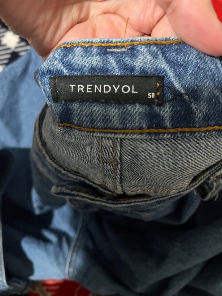 Kadın Mavi Bol Kesim Midi Kot Pantolon - Görsel 2