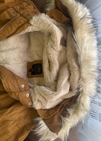 Kürk Detaylı Kahverengi Kadın Kışlık Ceket - Görsel 3