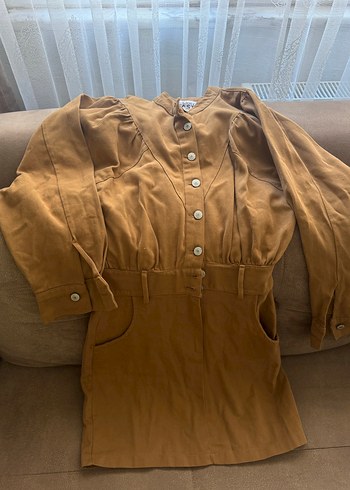 Düğmeli Kadın Süet Midi Tulum - Görsel 2