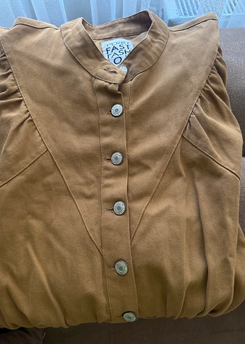 Düğmeli Kadın Süet Midi Tulum - Görsel 4