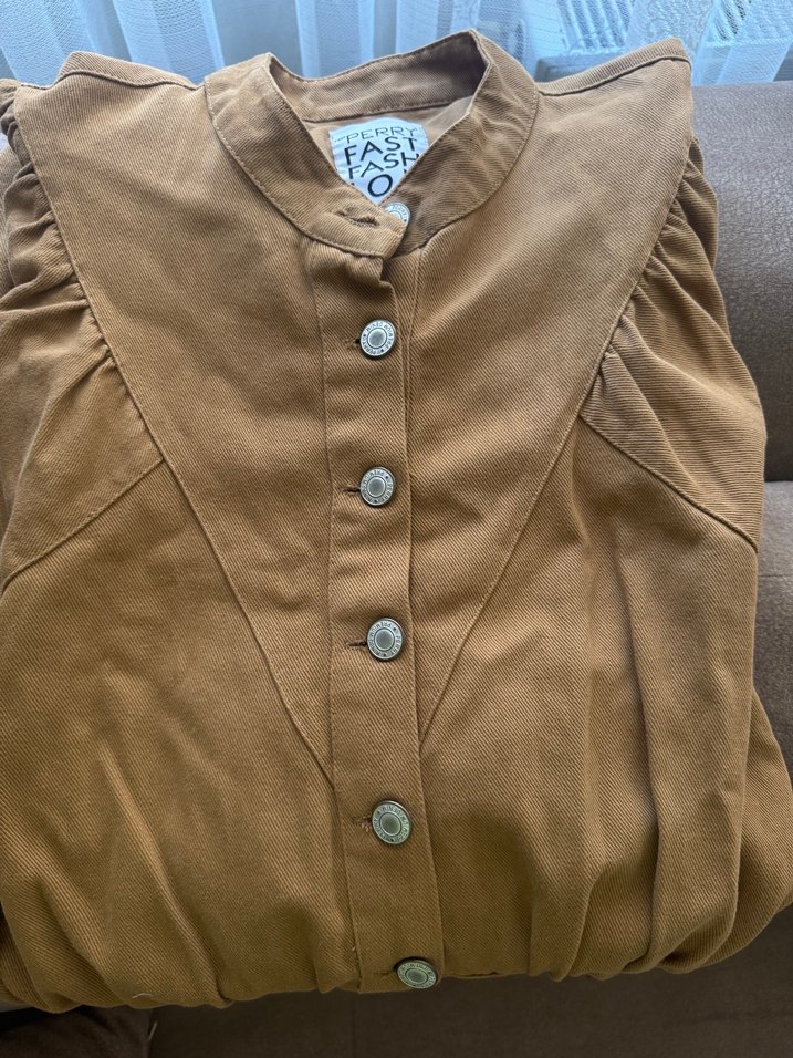 Düğmeli Kadın Süet Midi Tulum - Görsel 4