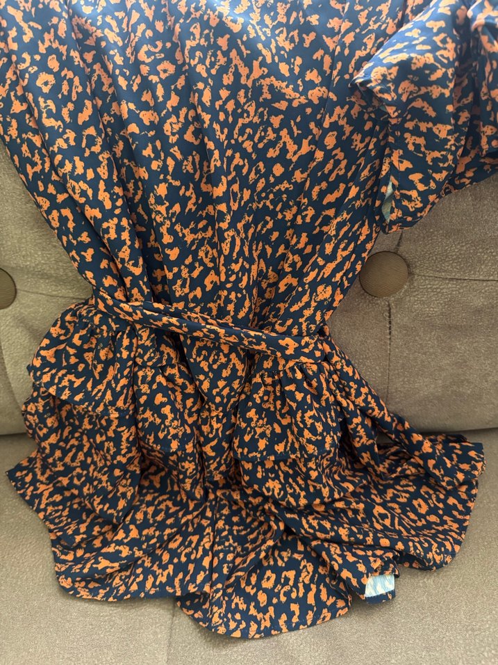 Kahverengi Leopar Desenli Mini Deri Elbise - Görsel 3