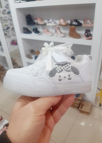 Kız Çocuk Beyaz Işıklı Sneaker Velcro - Görsel 3