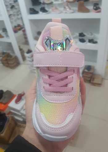 Kız Çocuk Renkli Velcro Spor Ayakkabı - Görsel 3