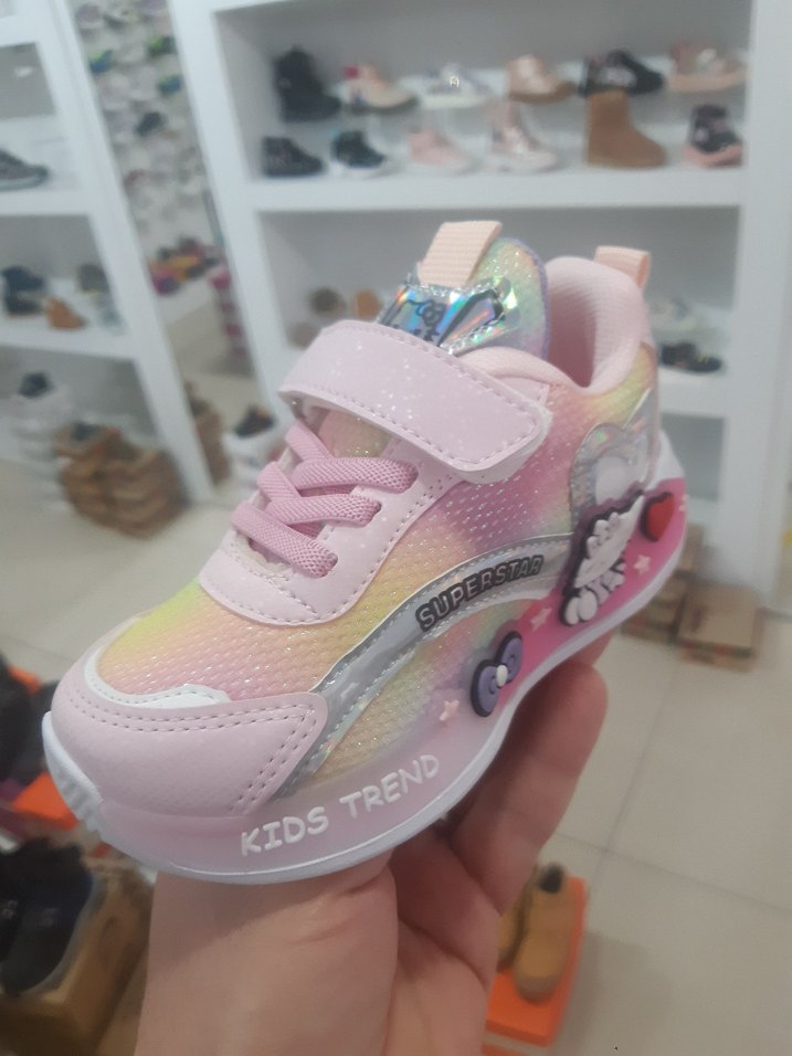 Kız Çocuk Renkli Velcro Spor Ayakkabı - Görsel 2