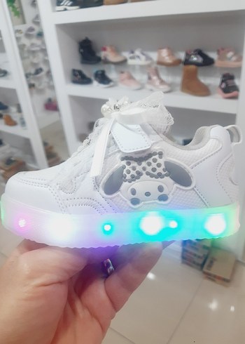 Kız Çocuk Beyaz Işıklı Sneaker - Görsel 2