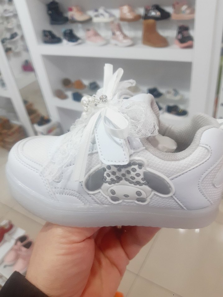 Kız Çocuk Beyaz Işıklı Sneaker - Görsel 3