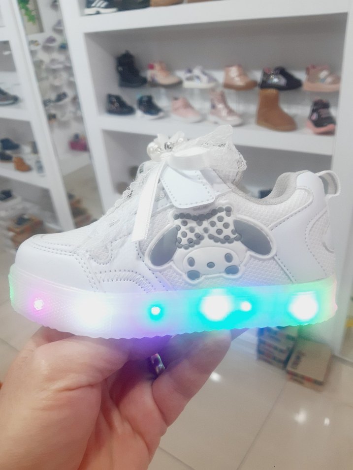 Kız Çocuk Beyaz Işıklı Sneaker - Görsel 2