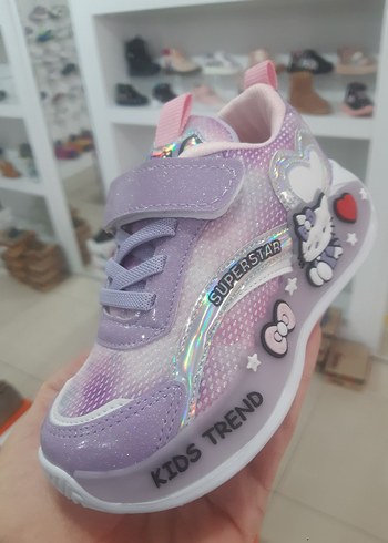 Mor Kız Çocuk Sneakers - Velcro Bağlı - Görsel 3