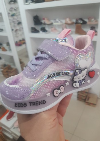 Kız Çocuk Mor Sneakers Velcro Bantlı - Görsel 2