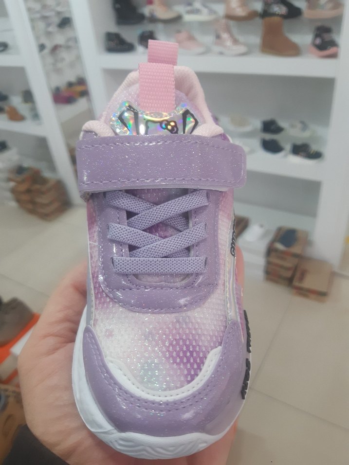 Kız Çocuk Mor Sneakers Velcro Bantlı - Görsel 4