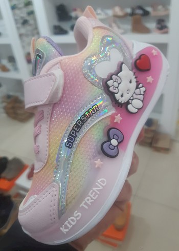 Kız Çocuk Pembe Renkli Cırt Cırtlı Spor Ayakkabı - Görsel 5