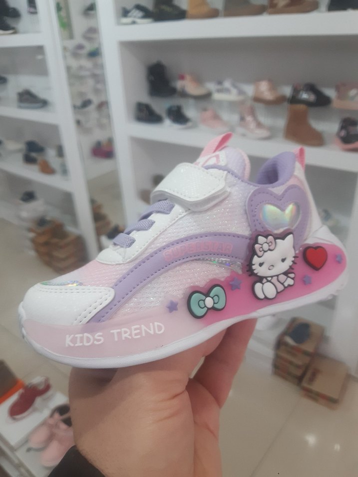 Kız Çocuk Pembe Renkli Cırt Cırtlı Spor Ayakkabı - Görsel 2