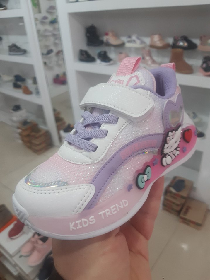 Kız Çocuk Renkli Sneaker Velcro Bağcıklı - Görsel 3