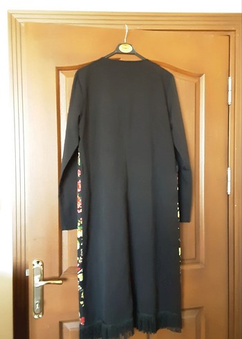 Çiçek Desenli Uzun düğmesiz ceket - Görsel 3