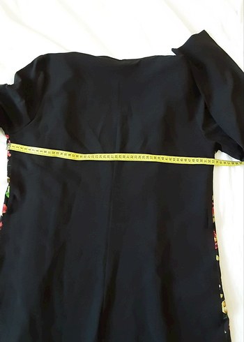 Çiçek Desenli Uzun düğmesiz ceket - Görsel 7