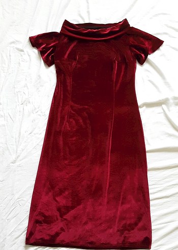 Kadife bayan midi elbise - Görsel 2