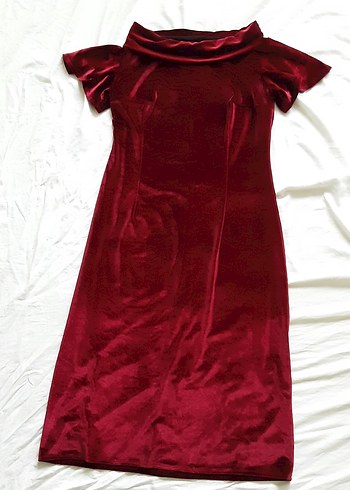 Kadife bayan midi elbise - Görsel 6