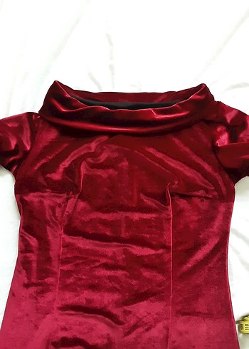 Kadife bayan midi elbise - Görsel 8