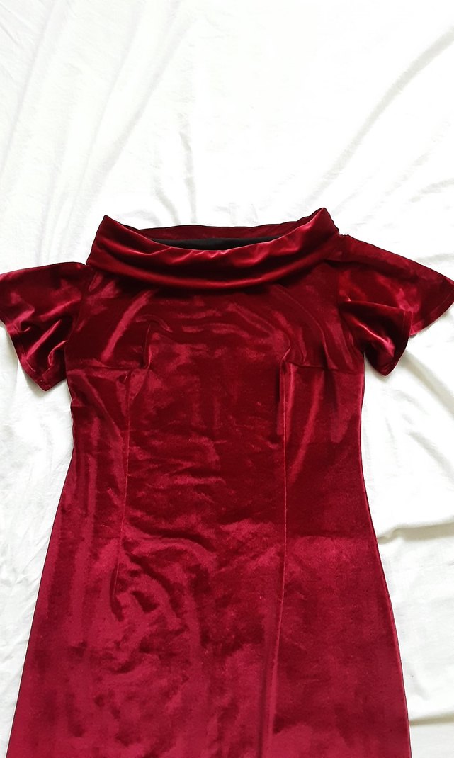 Kadife bayan midi elbise - Görsel 4