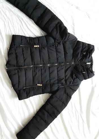 Zara Siyah Fermuarlı Kadın Kışlık Mont - Görsel 2