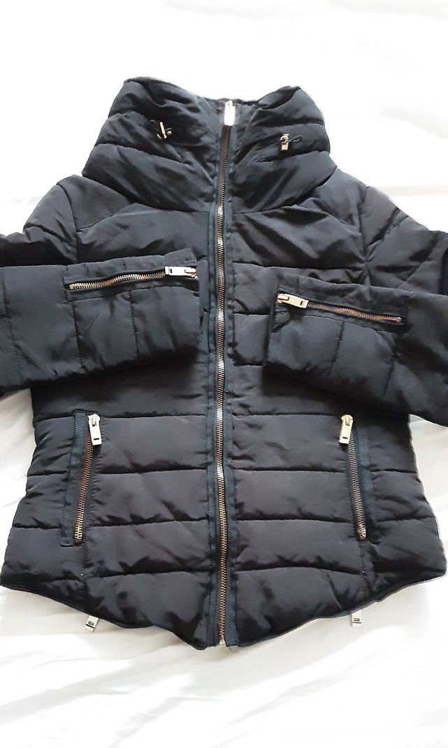 Zara Siyah Fermuarlı Kadın Kışlık Mont - Görsel 3