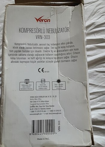 Veron  Beyaz  kompresörlü Nebulizatör Cihazı - Görsel 9