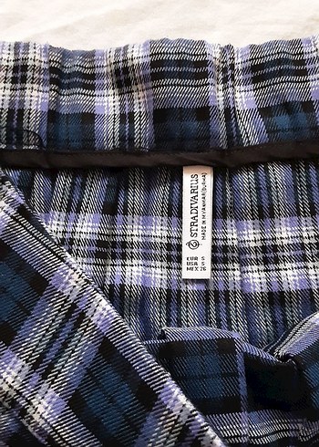 stradıvarıus mini ekose pileli etek - Görsel 6