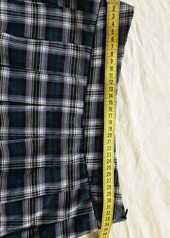 stradıvarıus mini ekose pileli etek - Görsel 4