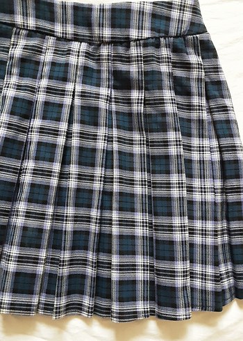 stradıvarıus mini ekose pileli etek - Görsel 3