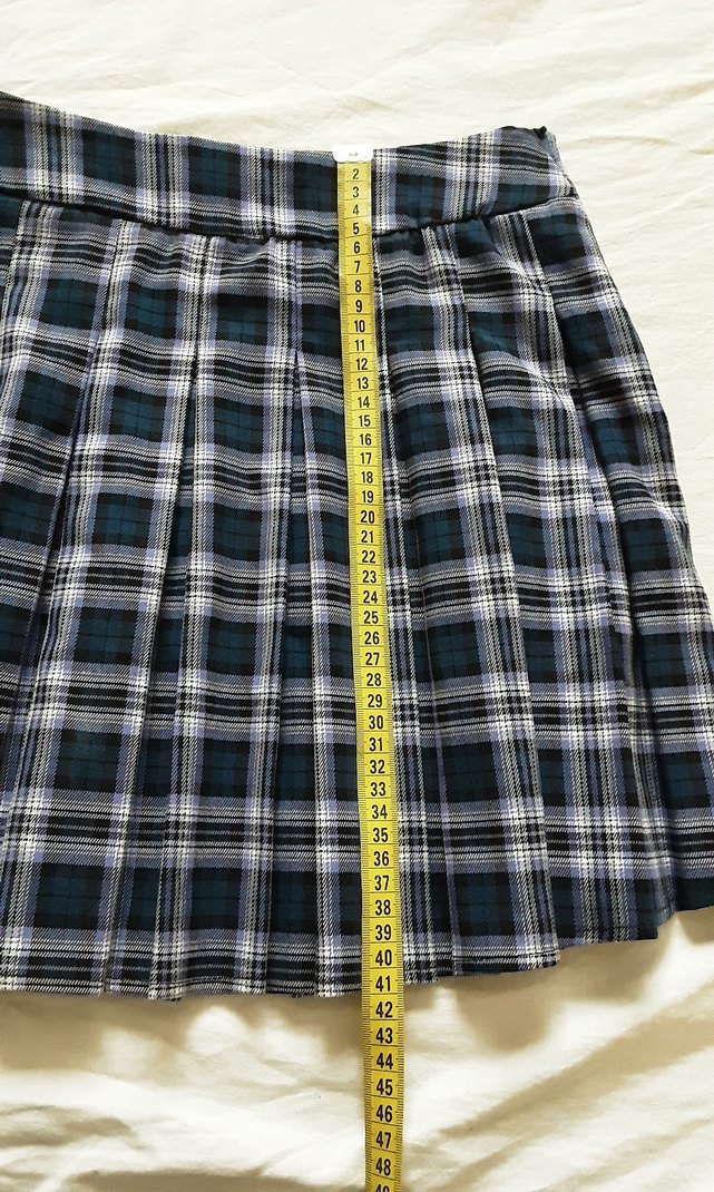 stradıvarıus mini ekose pileli etek - Görsel 5