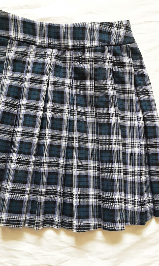 stradıvarıus mini ekose pileli etek - Görsel 3