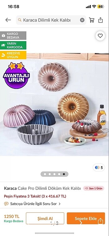 Karaca döküm kek kalıbı