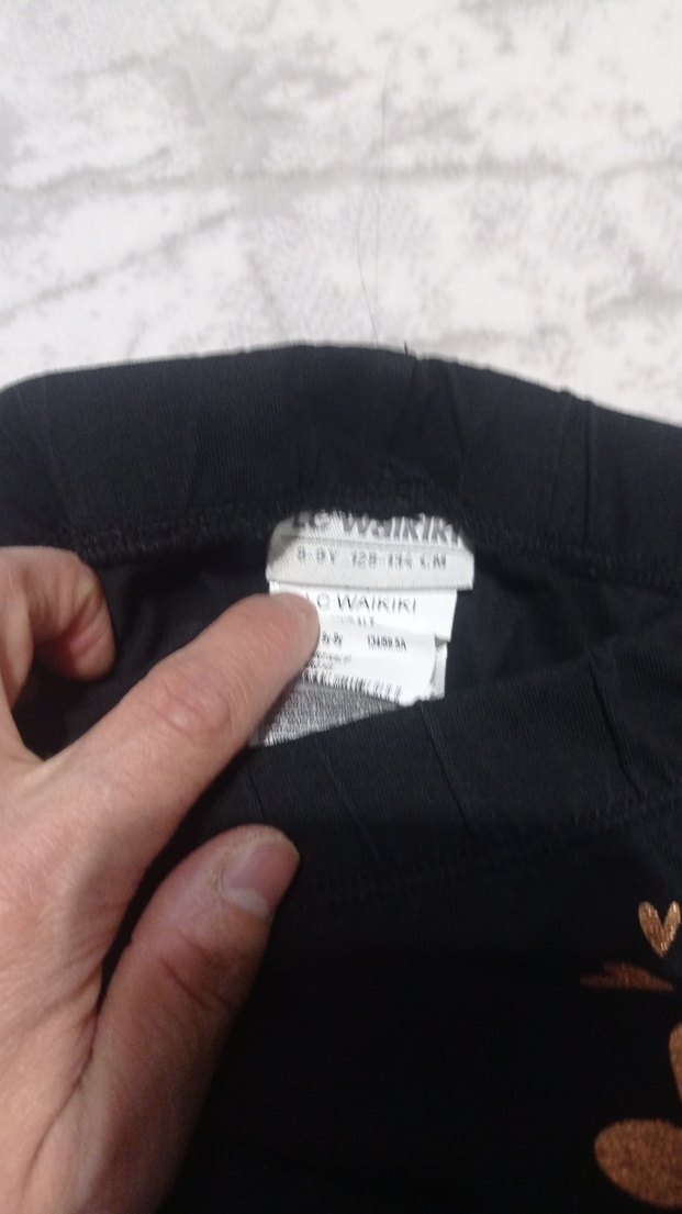 Nakışlı Siyah Bol Kesim Kız Taytı - Görsel 2